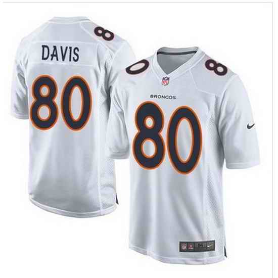 Nike Broncos #80 Vernon Davis White Mens Stitched NFL Game Event Jersey